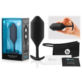   b-vibe Snug Plug 4 - dupla golyós anál dildó (257g) - fekete