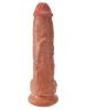 King Cock 10 herés nagy dildó (25 cm) - barna