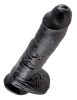 King Cock 10 herés dildó (25 cm) - fekete