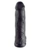 King Cock 12 herés nagy dildó (30 cm) - fekete