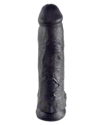 King Cock 12 herés nagy dildó (30 cm) - fekete