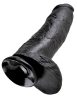 King Cock 12 herés nagy dildó (30 cm) - fekete