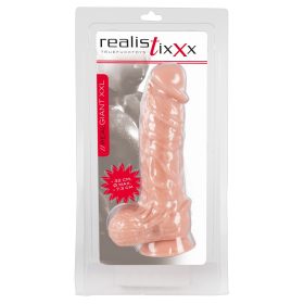   realistixxx Giant XXL - tapadótalpas élethű nagy dildó (32cm) - natúr