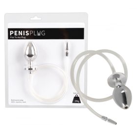   Piss to Ass Plug - üreges acél anál dildó húgycsőtágítóval