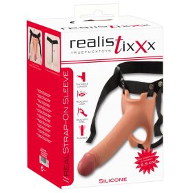   Realistixxx Strap-on - felcsatolható, üreges, élethű dildó (natúr)
