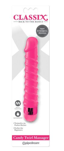 Classix Candy Twirl - szex-spirál műpénisz vibrátor (pink)