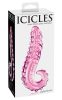 Icicles No. 24 - bordás nyelv üveg dildó (pink)