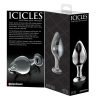 Icicles No. 25 - kúpos, üveg anál dildó (áttetsző)