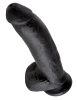 King Cock 9 - nagy tapadótalpas, herés dildó (23cm) - fekete