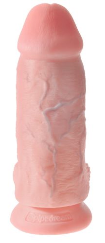King Cock 9 Chubby - tapadótalpas, herés dildó (23cm) - natúr