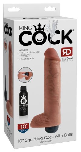 King Cock 10 - élethű spriccelő dildó (25cm) - natúr