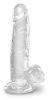 King Cock Clear 7 - tapadótalpas, herés dildó (18cm)