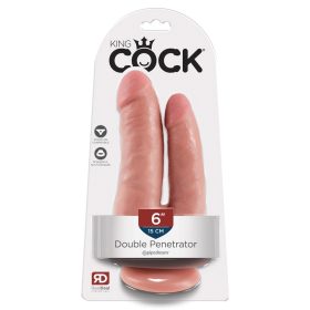 King Cock Double Penetrator - élethű dupla dildó (natúr)