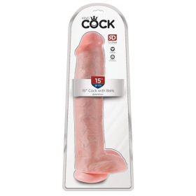   King Cock 15 - gigantikus, tapadótalpas, herés dildó (38cm) - natúr