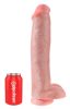 King Cock 15 - gigantikus, tapadótalpas, herés dildó (38cm) - natúr