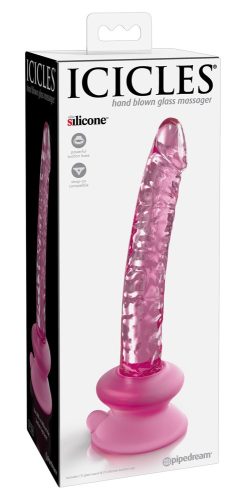 Icicles No. 86 - péniszes üveg dildó (pink)