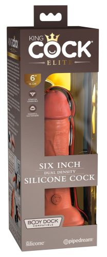 King Cock Elite 6 - tapadótalpas, élethű dildó (15cm) - sötét