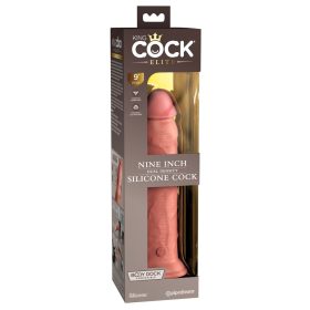   King Cock Elite 9 - tapadótalpas, élethű dildó (23cm) - natúr