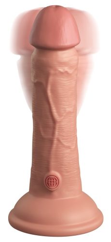 King Cock Elite 6 - tapadótalpas, élethű vibrátor (15cm) - natúr