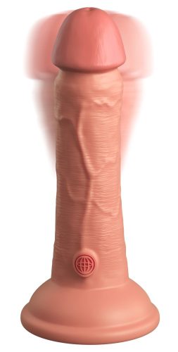 King Cock Elite 6 - tapadótalpas, élethű vibrátor (15cm) - sötét natúr