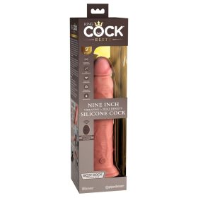   King Cock Elite 9 - tapadótalpas, rádiós, élethű vibrátor (23cm) - natúr