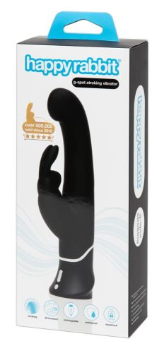 Happyrabbit G-spot - akkus, vízálló, csiklókaros bólogató vibrátor (fekete)