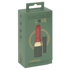   Emerald Love - akkus, vízálló rúzsvibrátor (zöld-bordó)