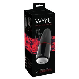   WYNE 02 - akkus, rezgő-szívó maszturbátor (fekete-fehér)