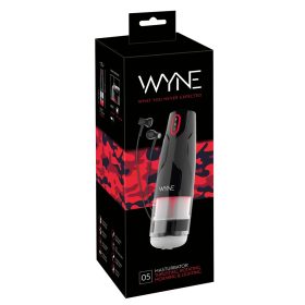 WYNE 05 - akkus, forgó maszturbátor (fekete-fehér)