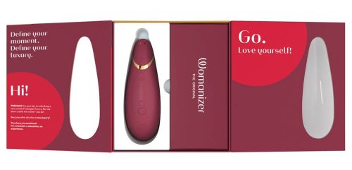 Womanizer Premium 2 - akkus, vízálló csiklóizgató (piros)