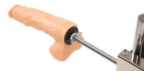 The Banger DS Fucking Machine - kétoldalas szexgép 2 dildóval és műpuncival (ezüst)