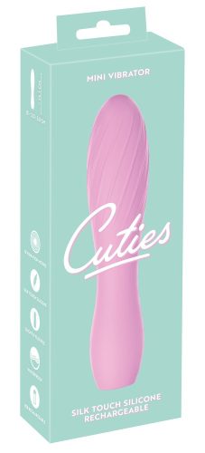 Cuties Mini 3 - akkus, vízálló, bordás vibrátor (pink)