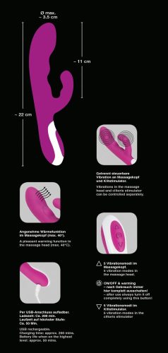 Javida - Akkus, melegítős csiklóizgatós vibrátor (szeder)