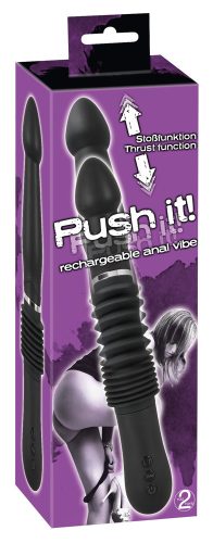 You2Toys - Push it - akkus lökő anál vibrátor (fekete)