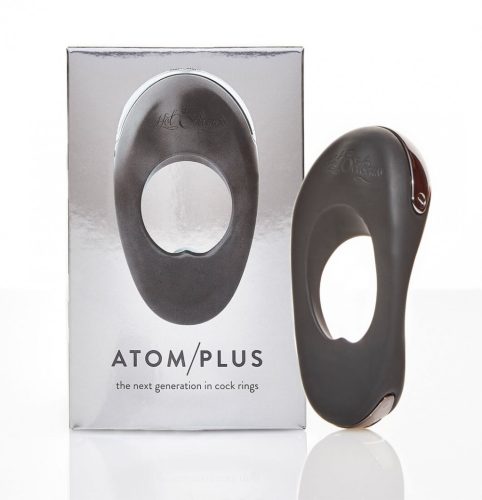 Hot Octopuss Atom plus - dupla-motoros, vibrációs péniszgyűrű (fekete)