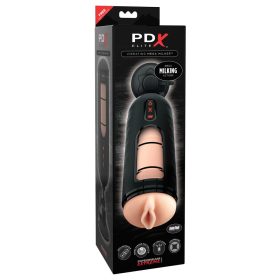   PDX Elite Mega Milker - vibráló, péniszfejő punci maszturbátor (fekete)