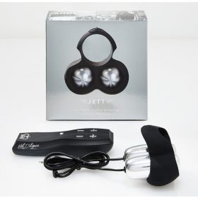   HOT Octopuss JETT - kétmotoros makk vibrátor (fekete-ezüst)