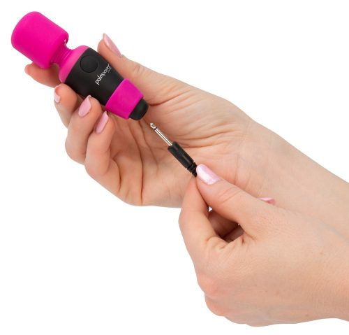 PalmPower Pocket Wand - akkus, mini masszírozó vibrátor (pink-fekete)