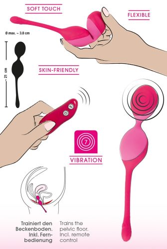 SMILE Love Balls - 82g -os, akkus, rádiós vibrációs tojás (pink)