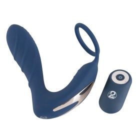   You2Toys - Prostata Plug - akkus, rádiós anál vibrátor péniszgyűrűvel (kék)