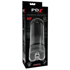   PDX Elite Extender Pro - akkus szívó, fel-le mozgó punci maszturbátor (fekete)