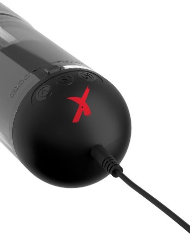 PDX Elite Extender Pro - akkus szívó, fel-le mozgó punci maszturbátor (fekete)