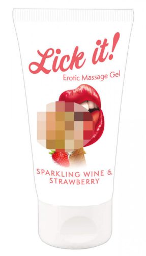 Lick it! - 2in1 ehető síkosító - pezsgő-eper (50ml)