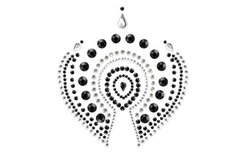 Csillogó gyémántok intim ékszer szett - 3 részes (fekete-ezüst)