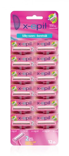 X-Epil Silky - 2 pengés borotva gumírozott nyéllel (12db)