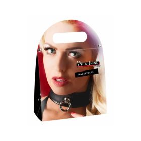 Bőr nyakpánt - fekete