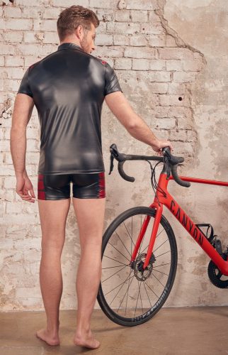 NEK -  piros betétes, cipzáros férfi felső (fekete)