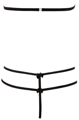 Cottelli - Nyitott csipkeszett (fekete)