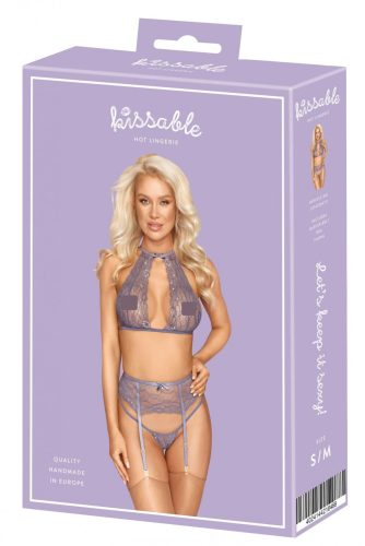 Kissable - apró gyöngyös csipke fehérnemű szett (lila)