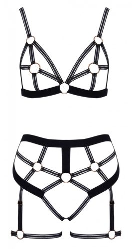 Cottelli - kétrészes testhám szett (fekete)